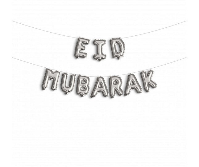 Eid Mubarak Foil Balloon Silver