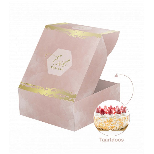 Boîte à gâteau Aïd Moubarak Vieux rose
