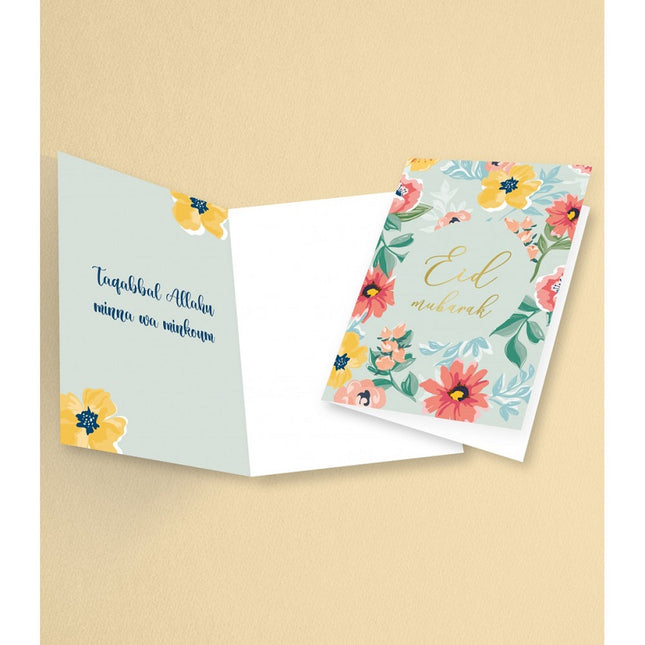 Eid Mubarak Greeting Card Flowers