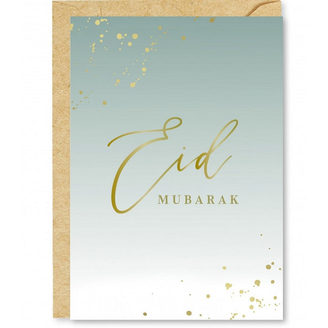 Eid Mubarak Greeting Card Mint Green
