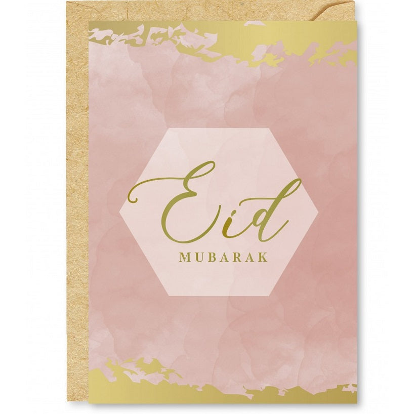 Eid Mubarak Grußkarte Altrosa