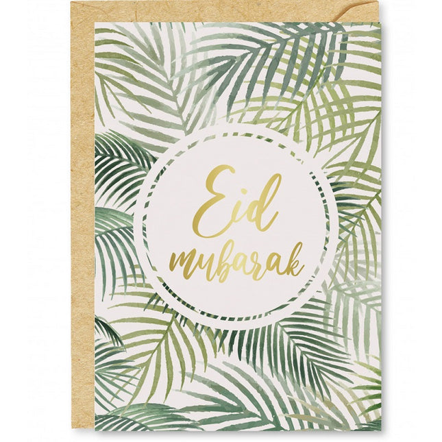 Eid Mubarak Greeting Card Tropical