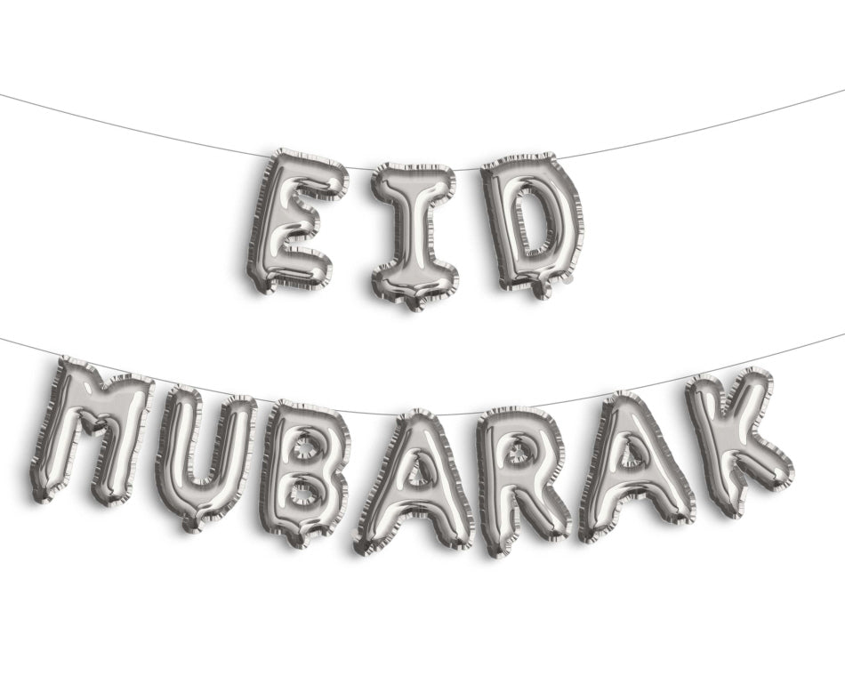 Eid Mubarak Folienballon Silber