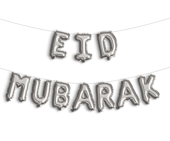 Eid Mubarak Foil Balloon Silver