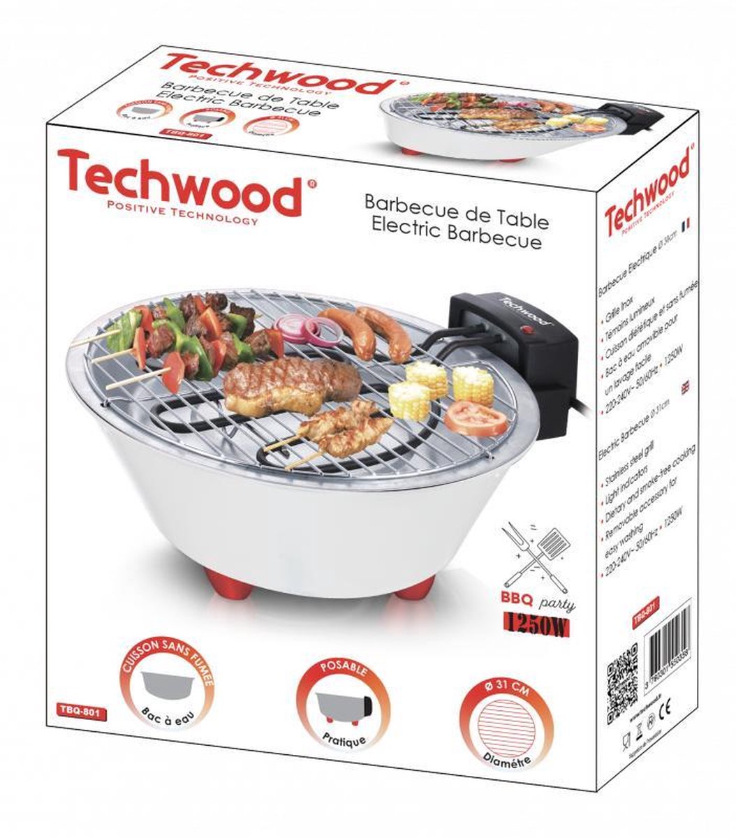 Techwood - 801 - Elektrogrill - Ø31 cm - Tischgrill - kompakt und leicht