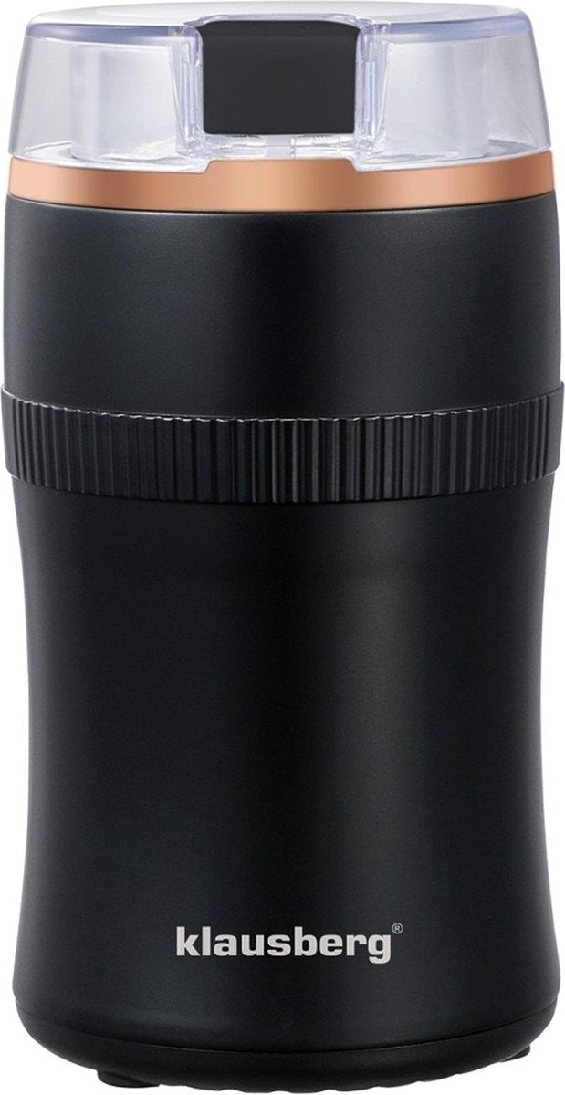 Klausberg elektrische koffiemolen zwart – compact, 200 W, RVS-messen
