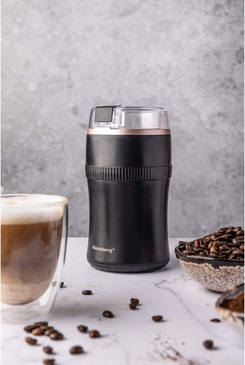 Klausberg elektrische koffiemolen zwart – compact, 200 W, RVS-messen – foto 4