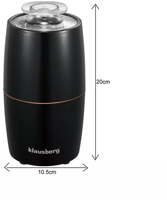 Klausberg KB7602 elektrische koffiemolen – RVS mes en bakje, 200 W – foto 2