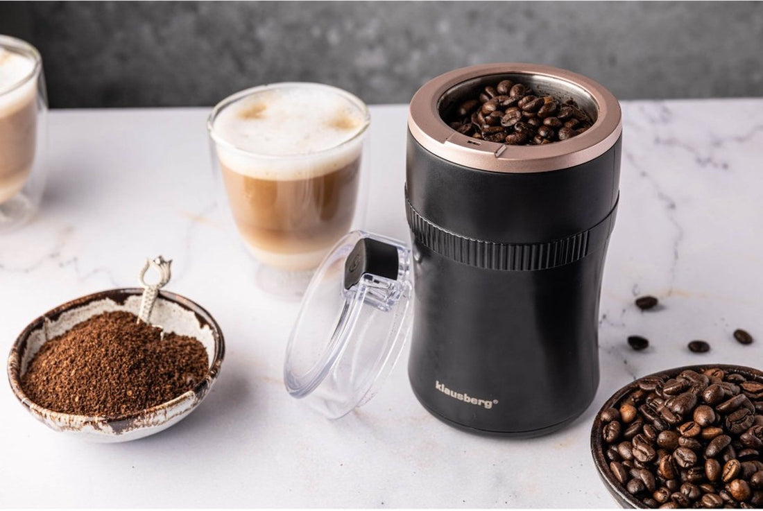 Klausberg elektrische koffiemolen zwart – compact, 200 W, RVS-messen – foto 3