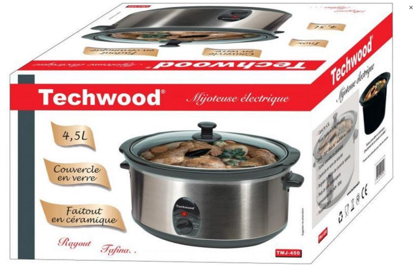 Techwood - Electric slow cooker - stainless steel - 4.5 L