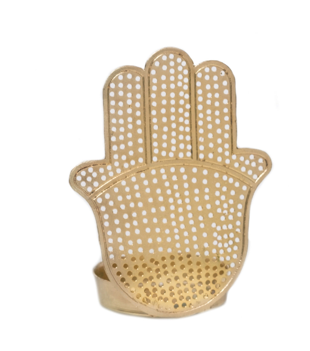 Hamsa hand tea light holder silver