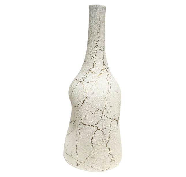 Flesvaas cracked wit 25 cm