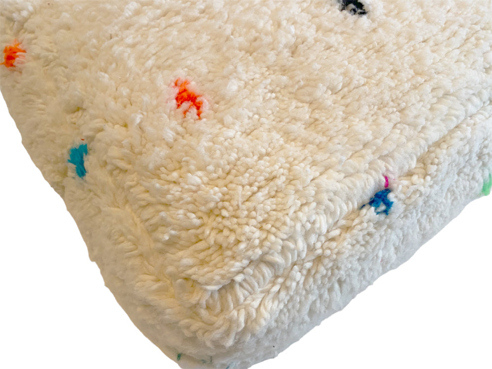 Handmade pouf (Beni Ourain) - Fluffy Bohemian Floor Cushion