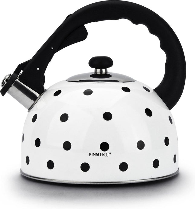 Bouilloire siffleuse à pois blancs - 2,6 litres