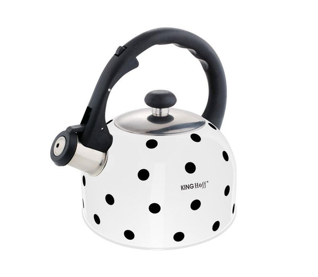 Bouilloire siffleuse à pois blancs - 2,6 litres