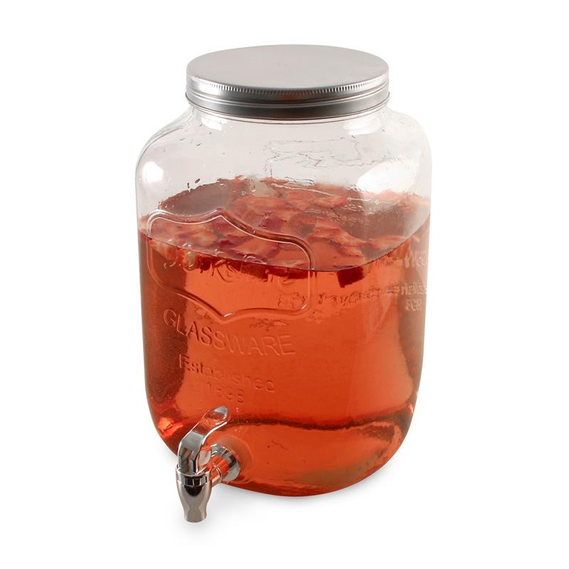 Glass beverage – lemonade juice dispenser with tap - 8 litres