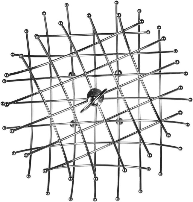 Ronde dubbele etagère in zilver – fruitschaal/fruitmand van metaal, 36 x 40 cm – foto 2