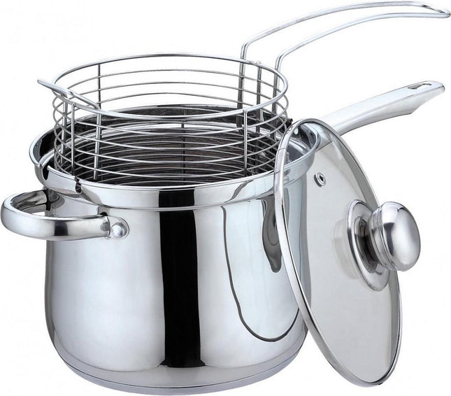 Kinghoff Frittierpfanne - 3,6 l - Edelstahl - alle Herdarten