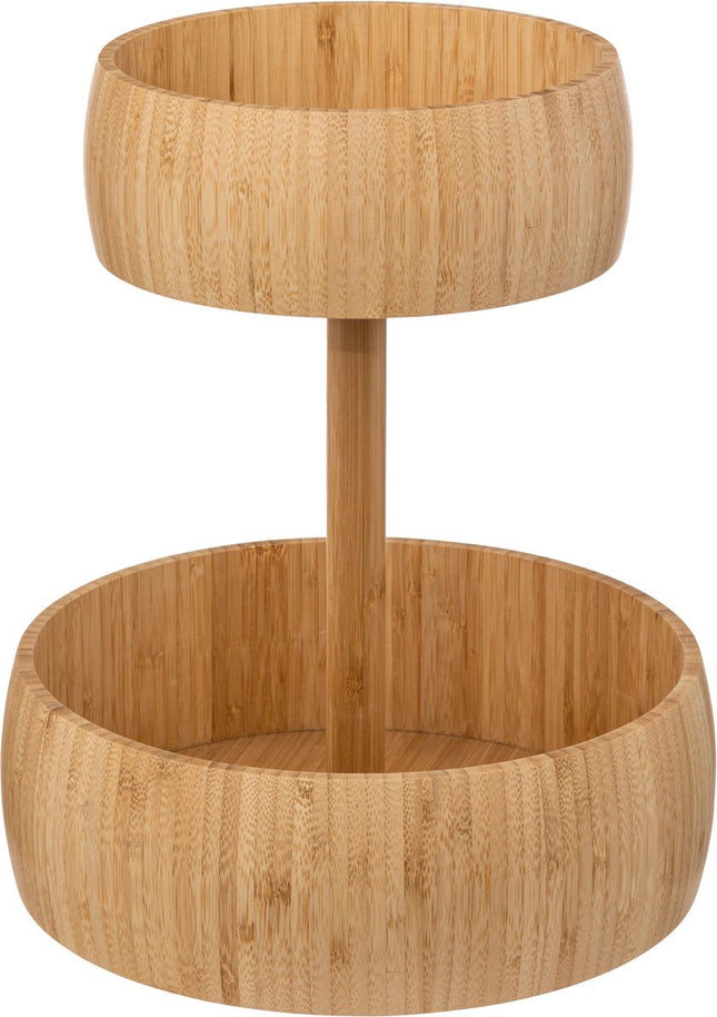 5Five fruitmand van bamboe met 2 etages – fruitschaal Ø 29 cm, 35,5 cm hoog – foto 2
