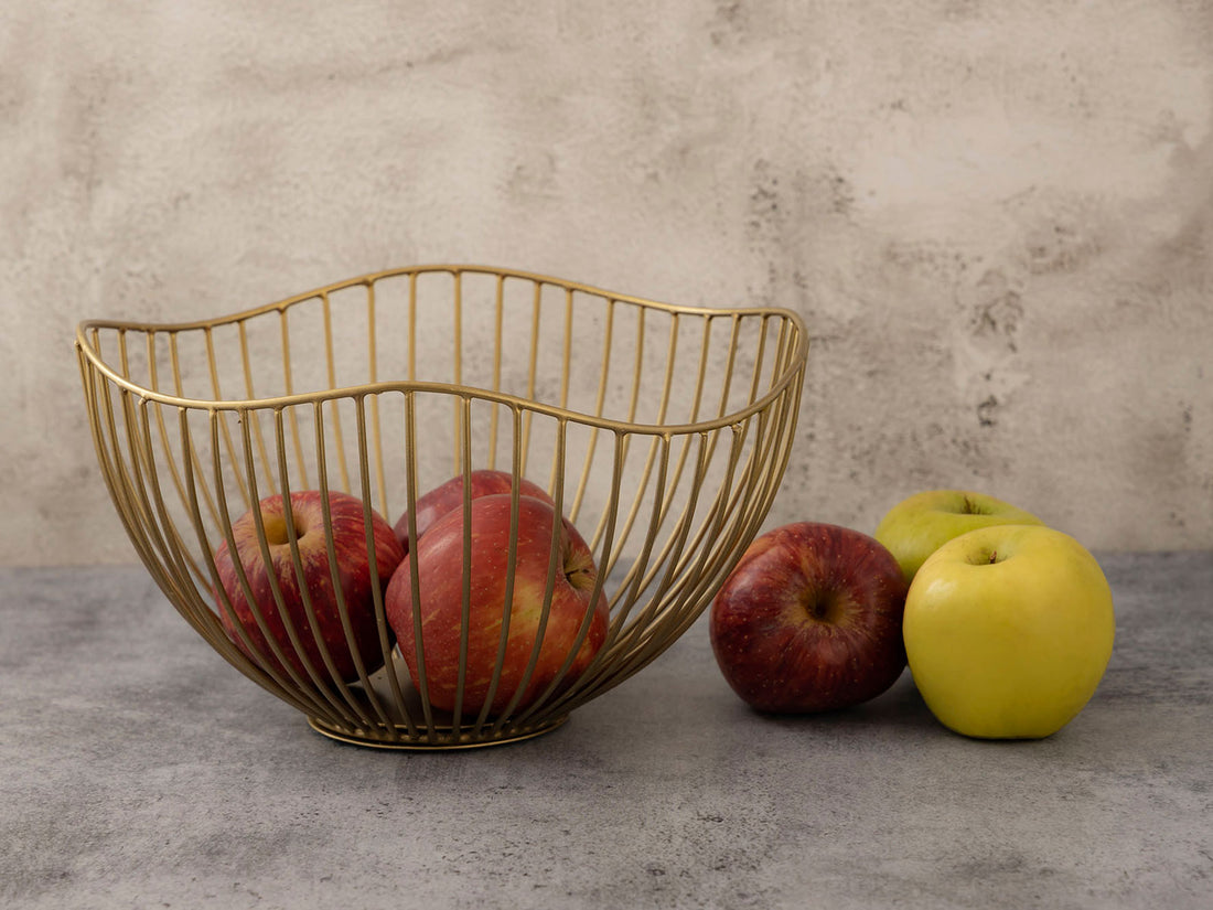 Coupe à fruits en métal doré - Corbeille à fruits