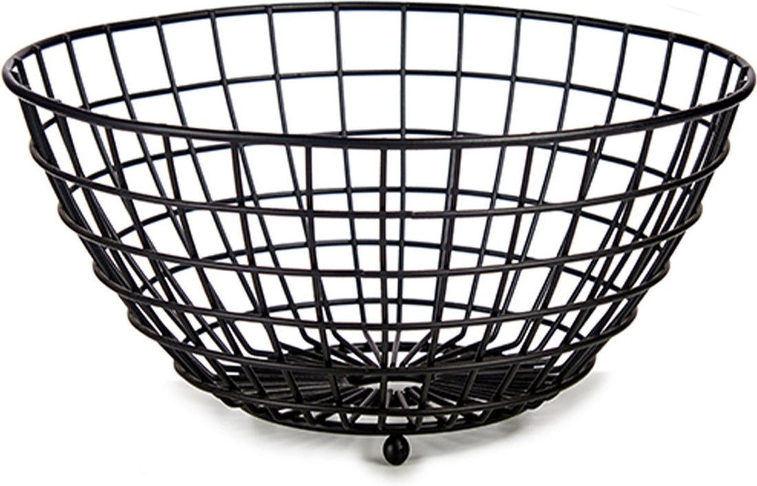 Obstschale - Obstkorb - Schwarz - Stahl - Ø 28 cm H 11 cm