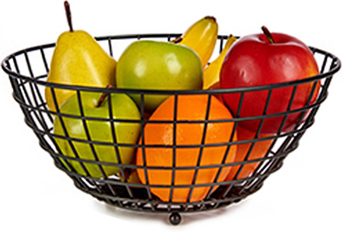 Obstschale - Obstkorb - Schwarz - Stahl - Ø 28 cm H 11 cm