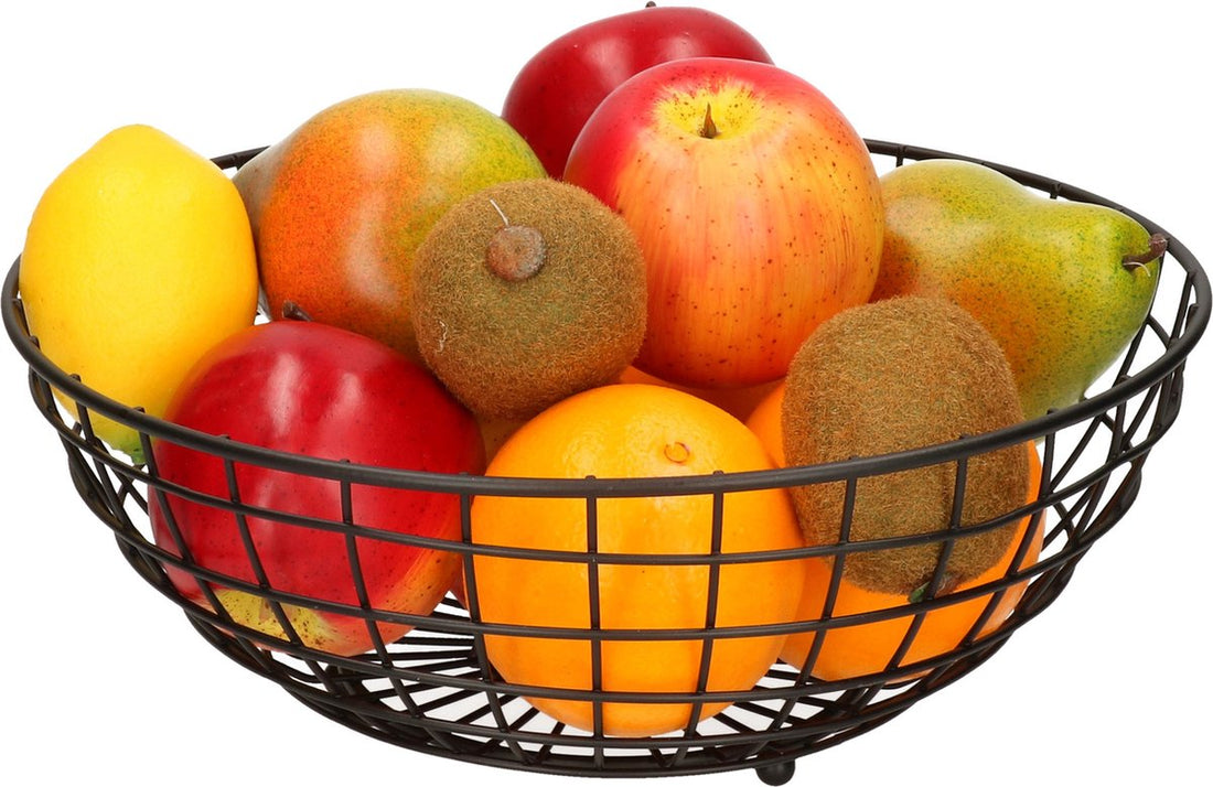 Obstschale - Obstkorb - Schwarz - Stahl - Ø 28 cm H 11 cm