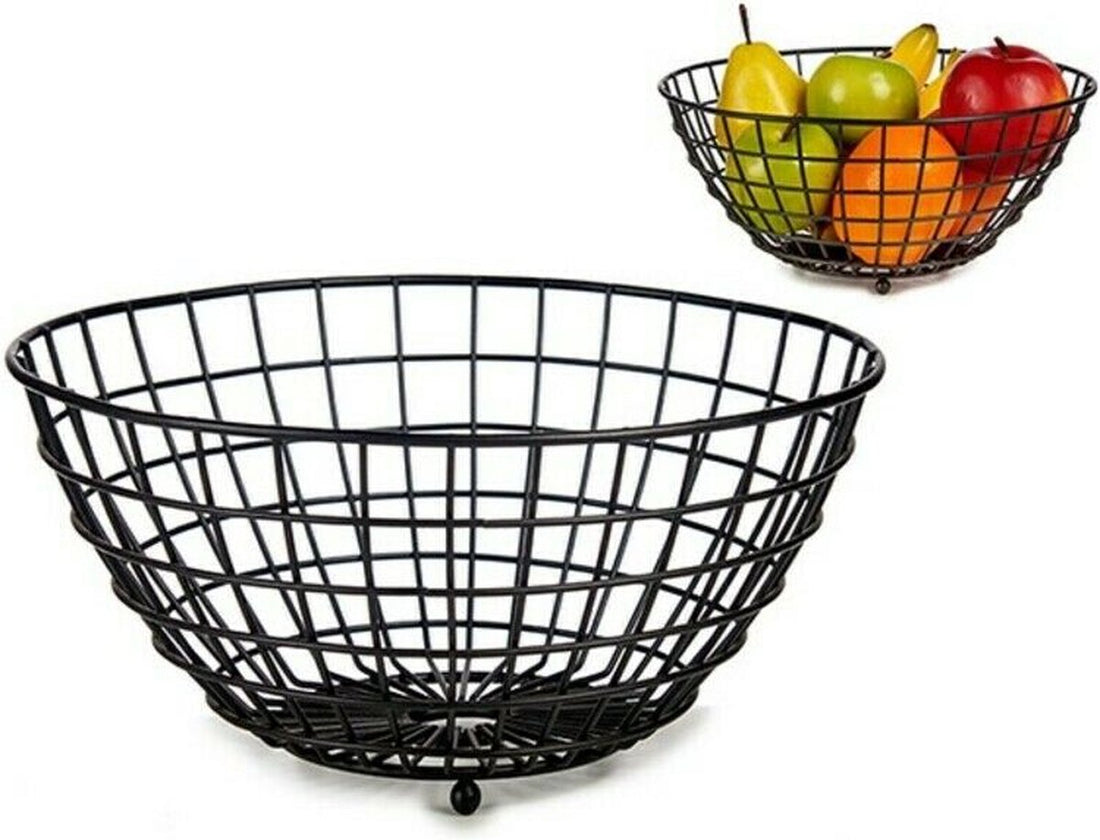 Obstschale - Obstkorb - Schwarz - Stahl - Ø 28 cm H 11 cm