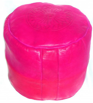 Pouf marocain fuchsia