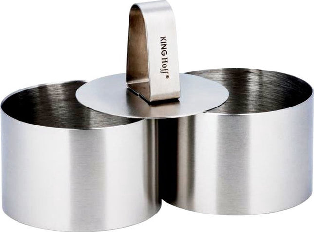 Garnish rings with pusher - Serving rings - set / 2 - cooking rings