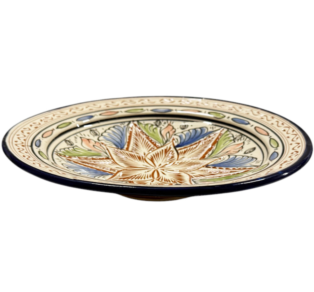 Moroccan engraved pottery bowl