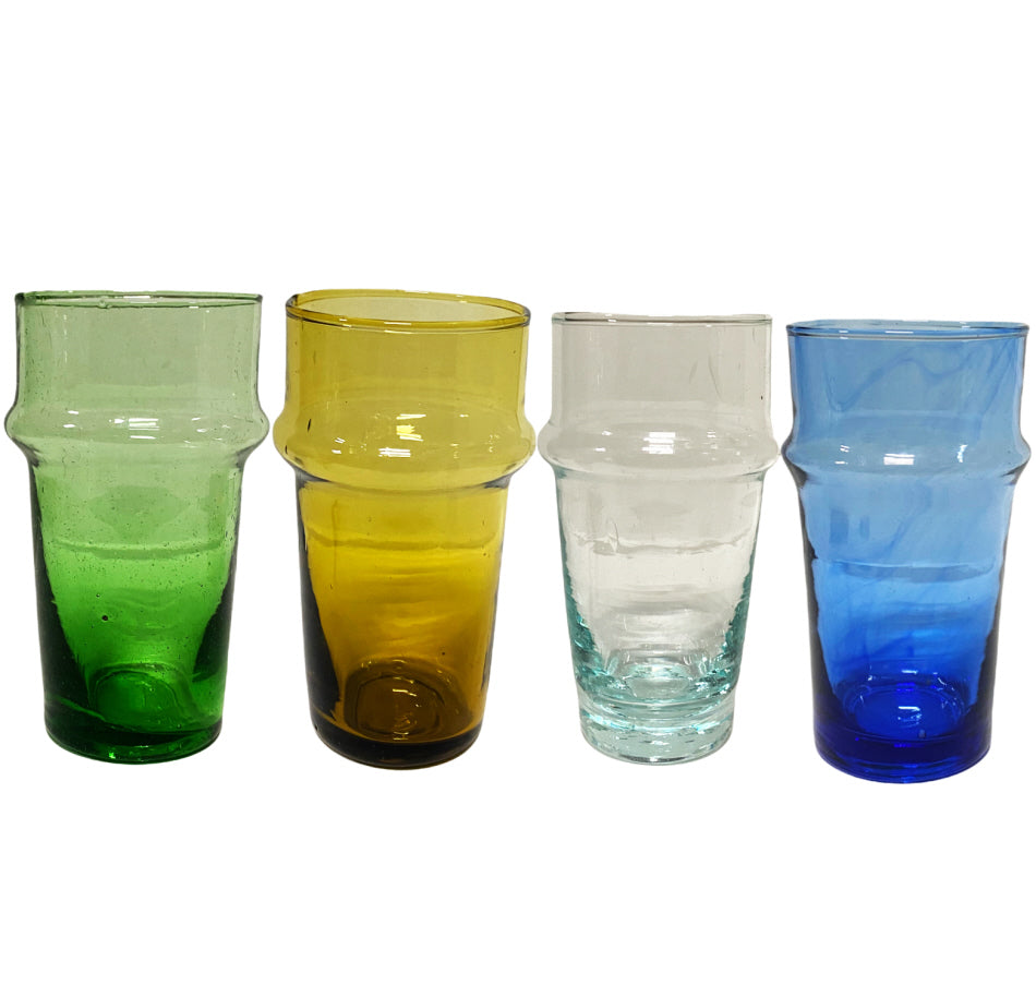 Marokkaanse beldi glazen van gerecycled glas – mondgeblazen, 12 cm hoog – foto 7