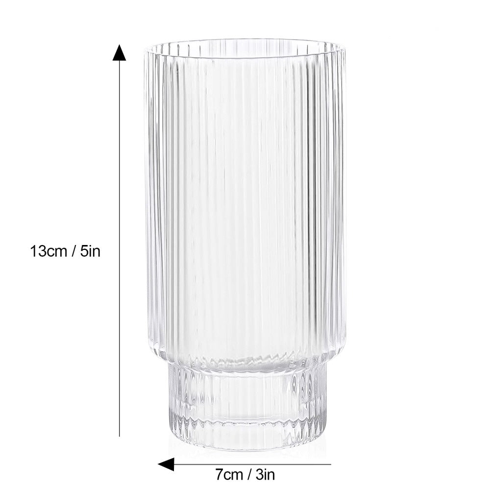 Ripple longdrinkglazen set – geribbeld kristal, 295 ml, stapelbaar – foto 4