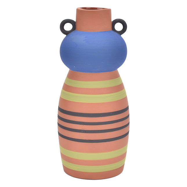 Striped Bohemian Style Ceramic Vase