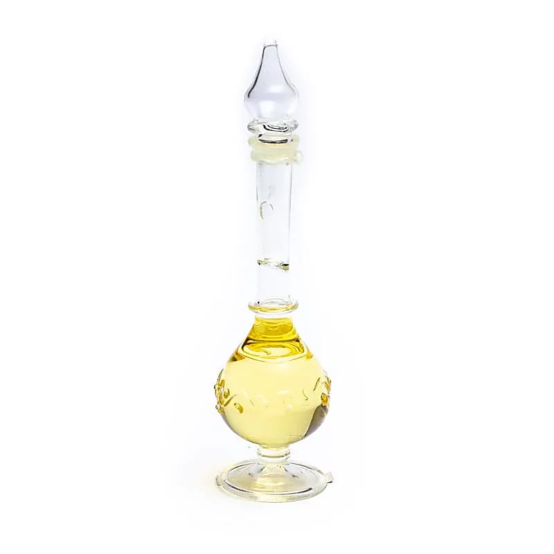 Huile parfumée Santal & Vétiver dans flacon soufflé à la bouche – 10 ml – Huile aromatique naturelle de luxe – Parfum ayurvédique