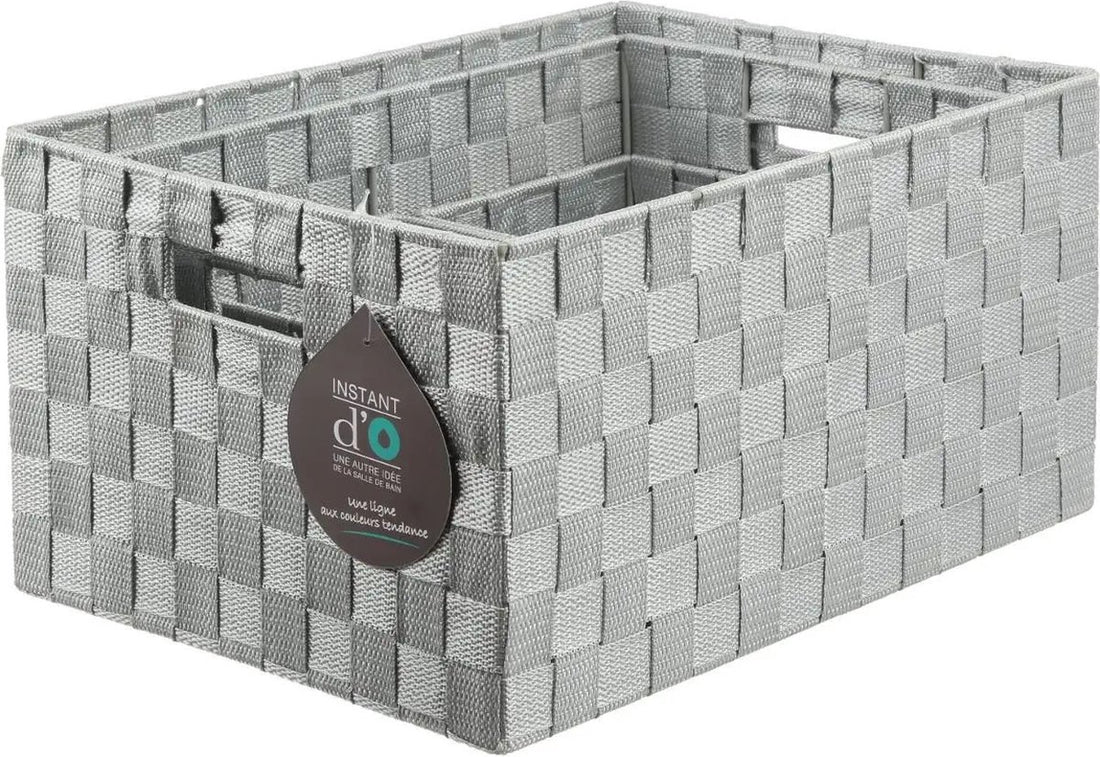 Braided Storage Baskets - Set of 4 - Polyester - Grey - Closet Organizers - Storage