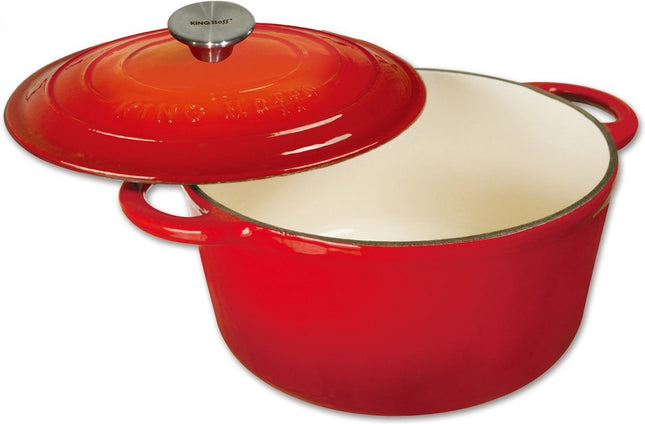 Kinghoff gietijzeren braadpan ovaal 30 cm – rood emaille, 4,5 liter – foto 2