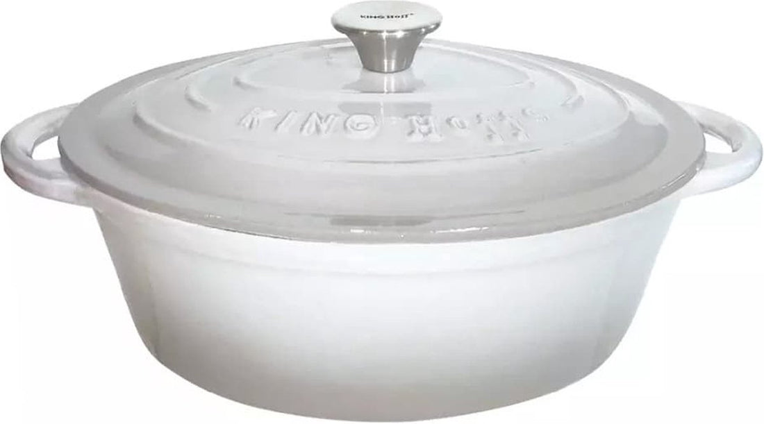 Kinghoff gietijzeren braadpan ovaal 30 cm – 4,5 liter, grijs emaille