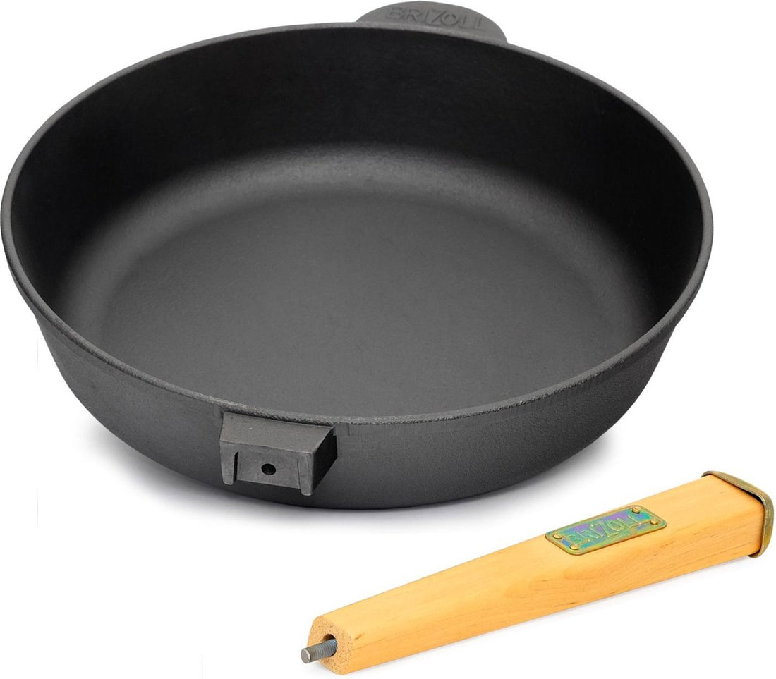 Cast Iron Skillet with Detachable Wooden Handle - BRIZOLL