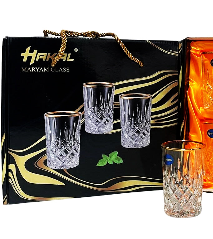 Glasses with gold rim - set of 6
