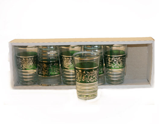 Verres à thé argent/vert