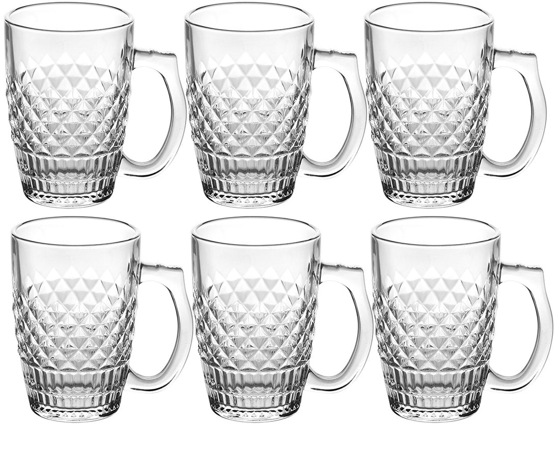 Set of 6 glasses with handle