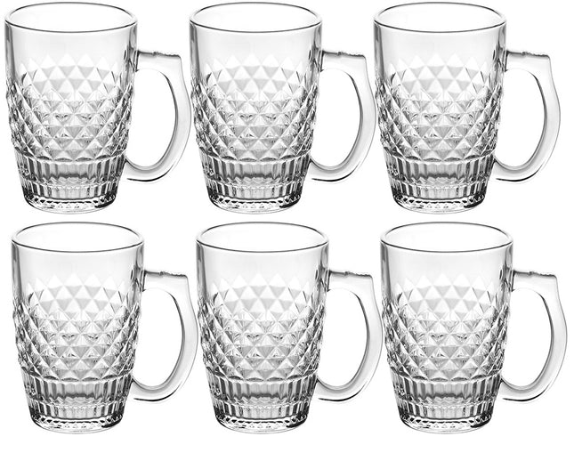 Set of 6 glasses with handle