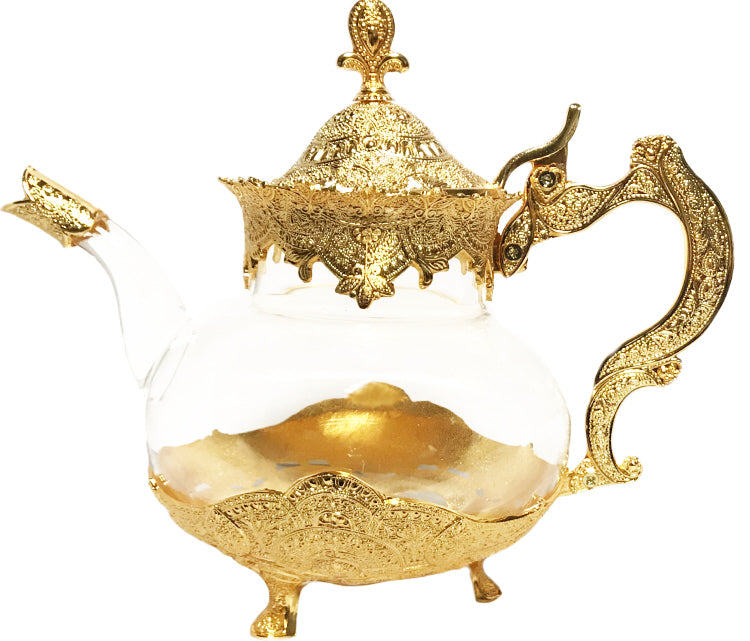 Glazen theepot goud