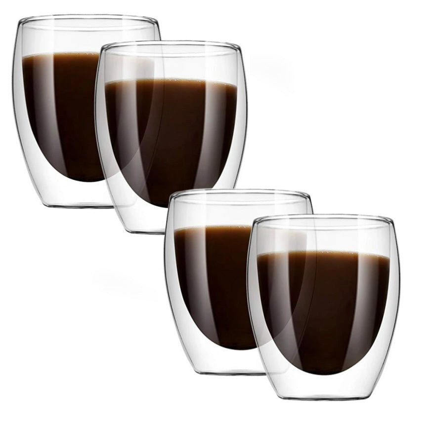 Tasses à espresso à double paroi – 80 ML – Lot de 4