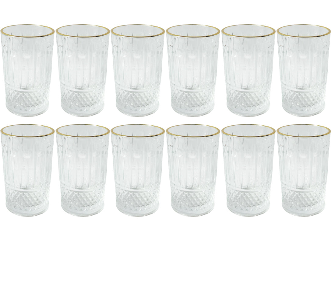 Gläser goldener Rand – 12er-Set – 180 ml