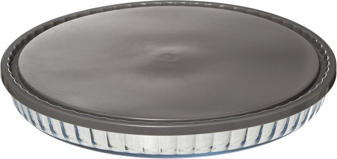 Obstkuchenform aus Glas mit Deckel, Ø 30 cm