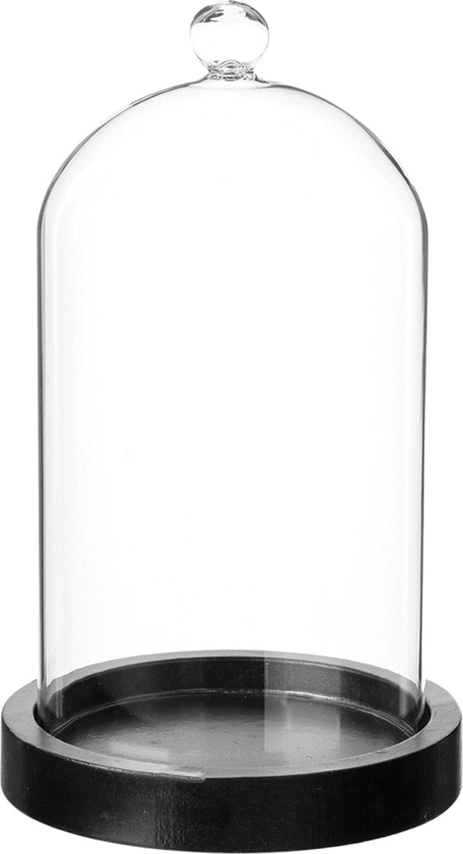 Atmosphera Home cloche en verre avec plateau en bois