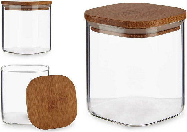 Glass Storage Jar with Bamboo Lid (880 ml)