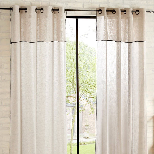 Atmosphera gordijn met ogen FRED – beige, licht van polyester, 140 x 240 cm
